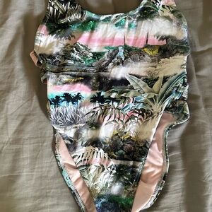 The bikini lab Tropical Print One-Piece Swimsuit